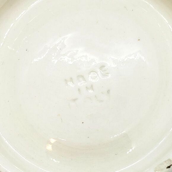 Italian Hand Painted Vtg Pottery Floral Leaf Ceramic Trinket, Candy, or Nut Dish - Picture 4 of 7